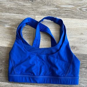 Blue lululemon sports bra